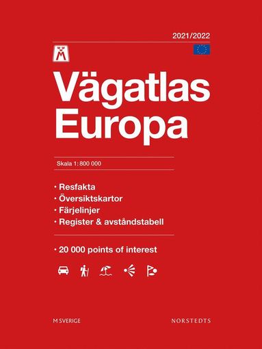 bokomslag M Vägatlas Europa 2021-2022 : Skala 1:800 000