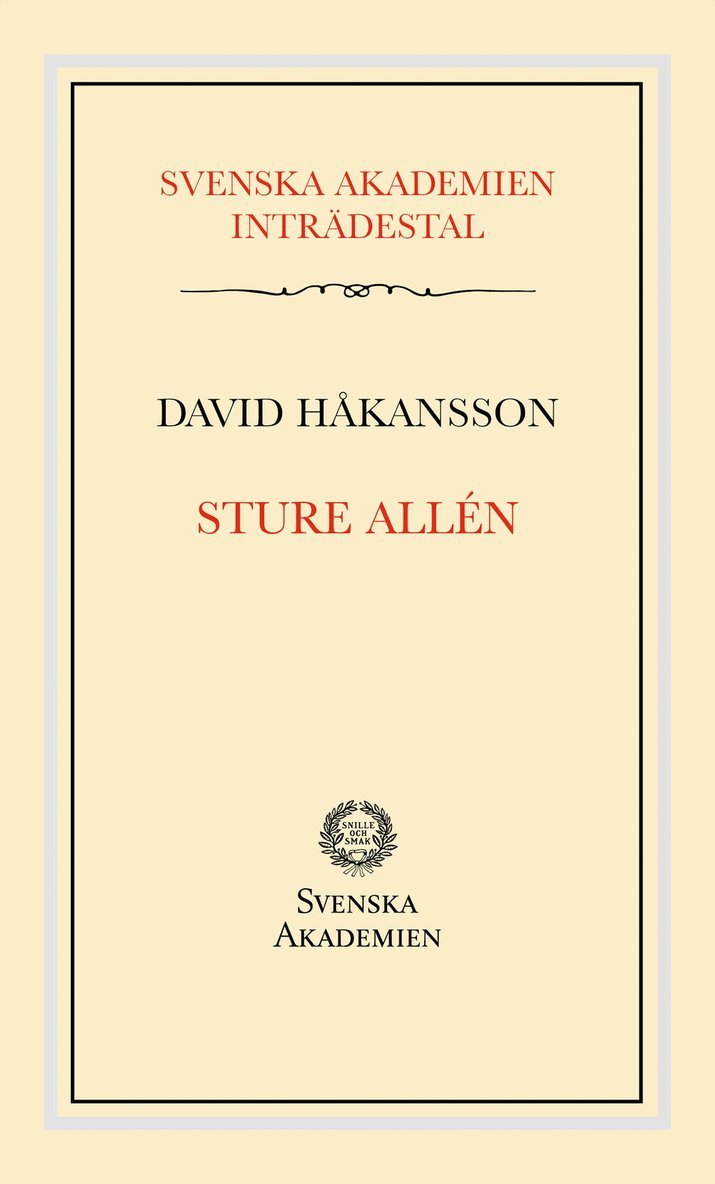 Svenska Akademiens inträdestal: Sture Allén 1