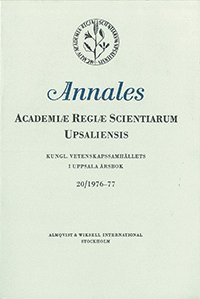 bokomslag Kungl. Vetenskapssamhällets i Uppsala årsbok 20/1976-77