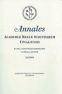 bokomslag Kungl. Vetenskapssamhällets i Uppsala årsbok 21/1978