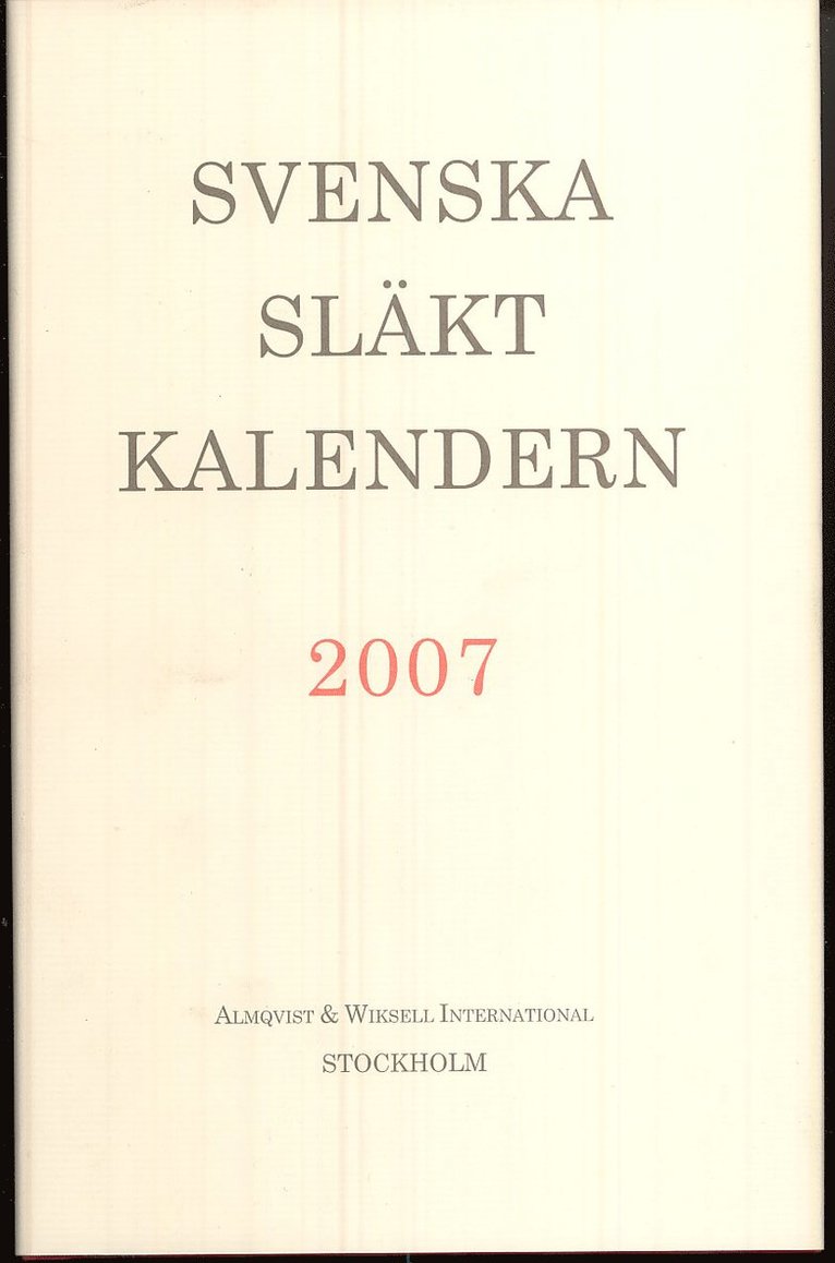 Svenska Släktkalendern 2007 1