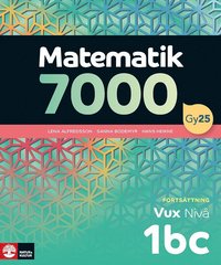 bokomslag Matematik 7000 fortsättning nivå 1bc Vux