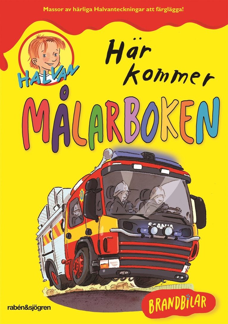 Halvan - Här kommer målarboken : brandbilar