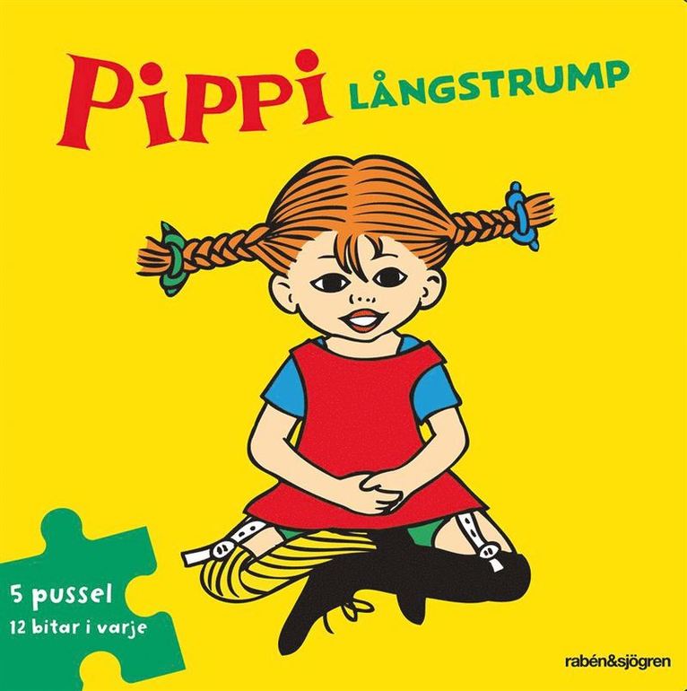 Pippi Långstrump Pusselbok : 5 pussel med 12 bitar i varje 1