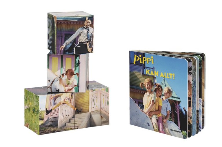 Astrid Lindgren - Pippi kan allt : pekbok och kubpussel, Kartonnage