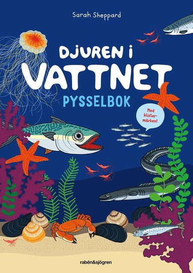 bokomslag Djuren i vattnet pysselbok med klistermärken