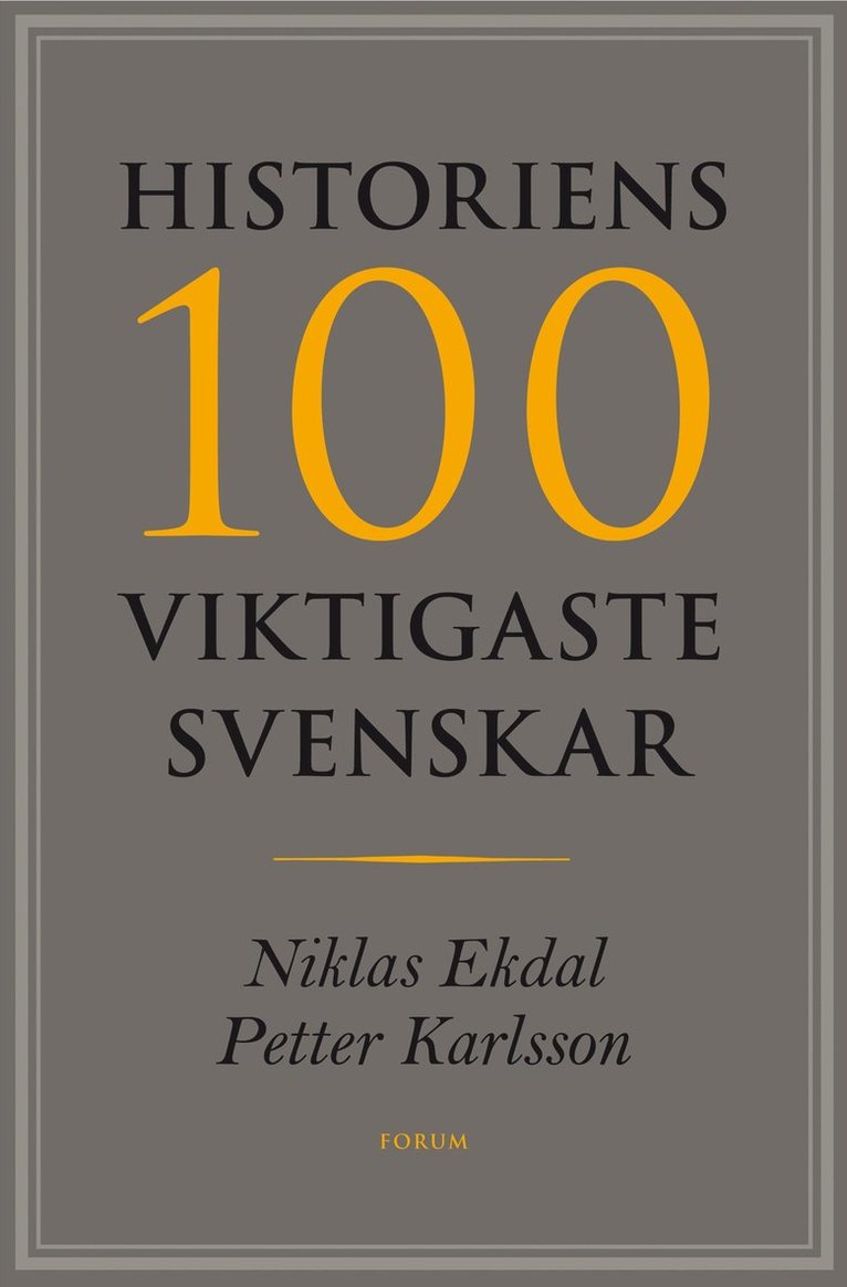 Niklas Ekdal, Petter Karlsson - Historiens 100 viktigaste svenskar, Inbunden