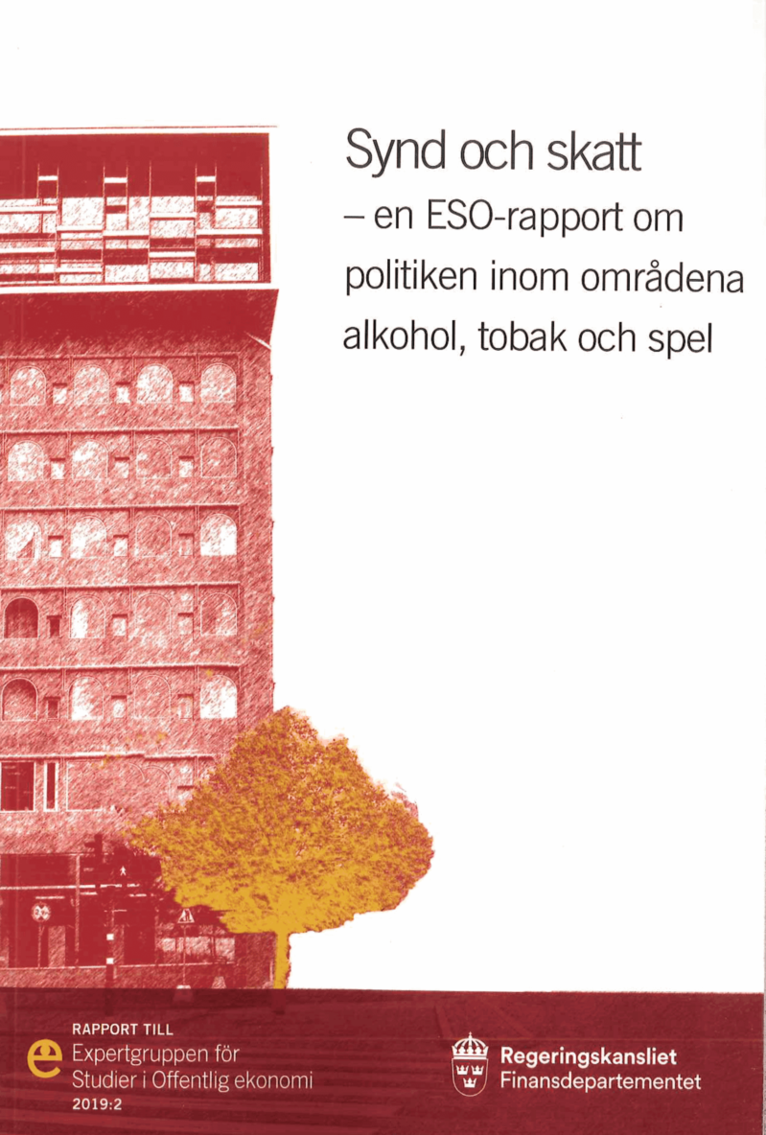 Synd och skatt. ESO-rapport 2019:2 : En ESO-rapport om politiken inom områdena alkohol, tobak och spel, Häftad