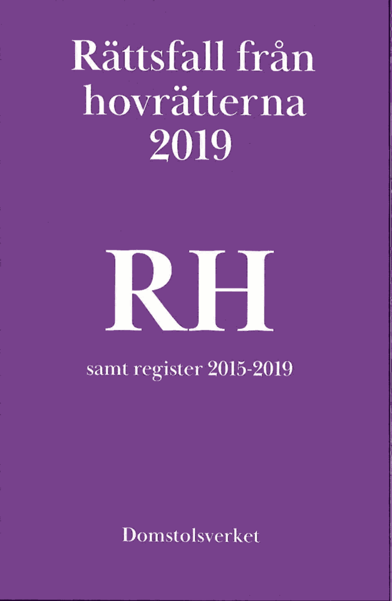Rättsfall från hovrätterna. Årsbok 2019 (RH), Häftad