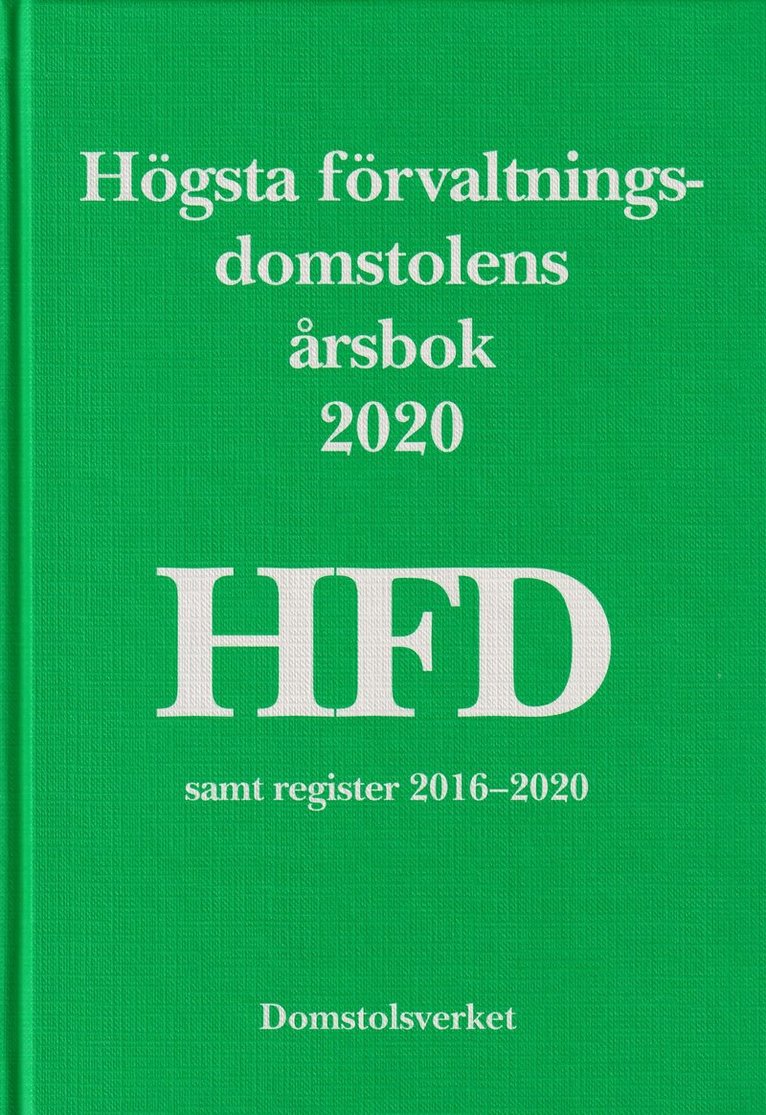 Högsta förvaltningsdomstolens årsbok 2020 (HFD), Inbunden