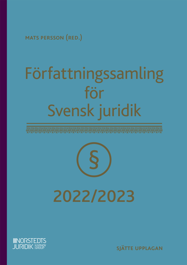 Författningssamling för Svensk juridik : 2022/2023 1
