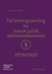 bokomslag Författningssamling för Svensk juridik : 2019/2020