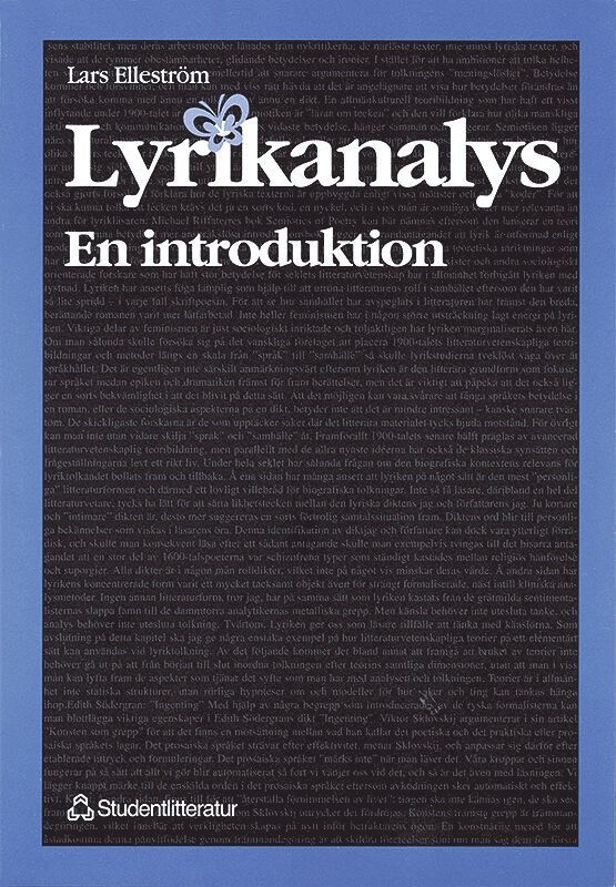 Lars Elleström, Claes-Göran Holmberg - Lyrikanalys - en introduktion, Häftad