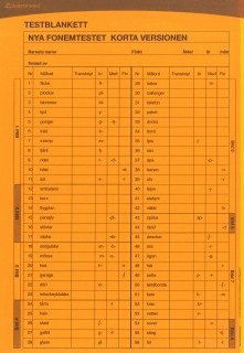 bokomslag Nya Fonem -Testblankett korta versionen