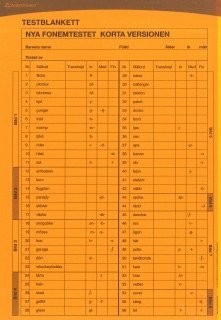 Nya Fonem -Testblankett korta versionen
