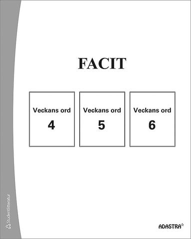 bokomslag Veckans ord Facit till bok 4-6