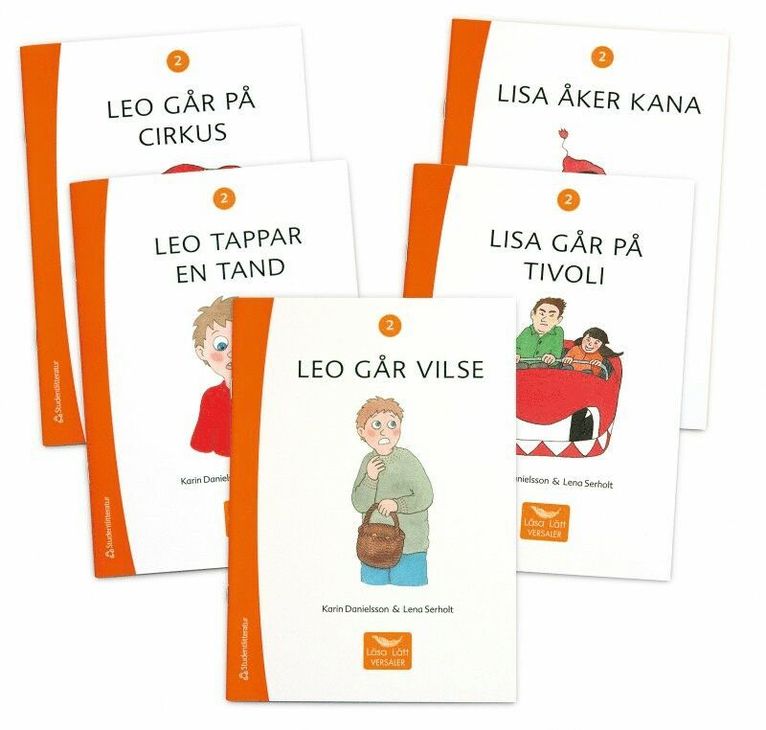 Karin Danielsson - Läsa Lätt Versaler 2, fem olika böcker, Häftad