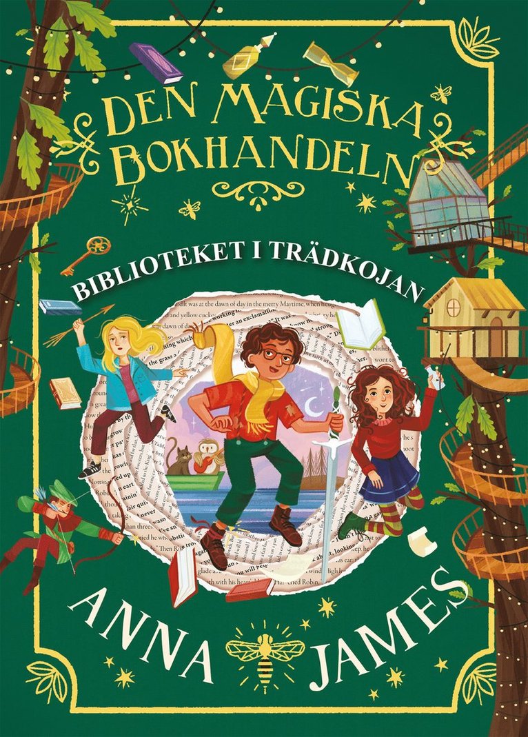 Anna James - Biblioteket i trädkojan, Kartonnage