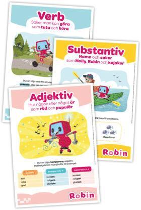 bokomslag Robinaffischer, ordklasser (3st, A3-format)