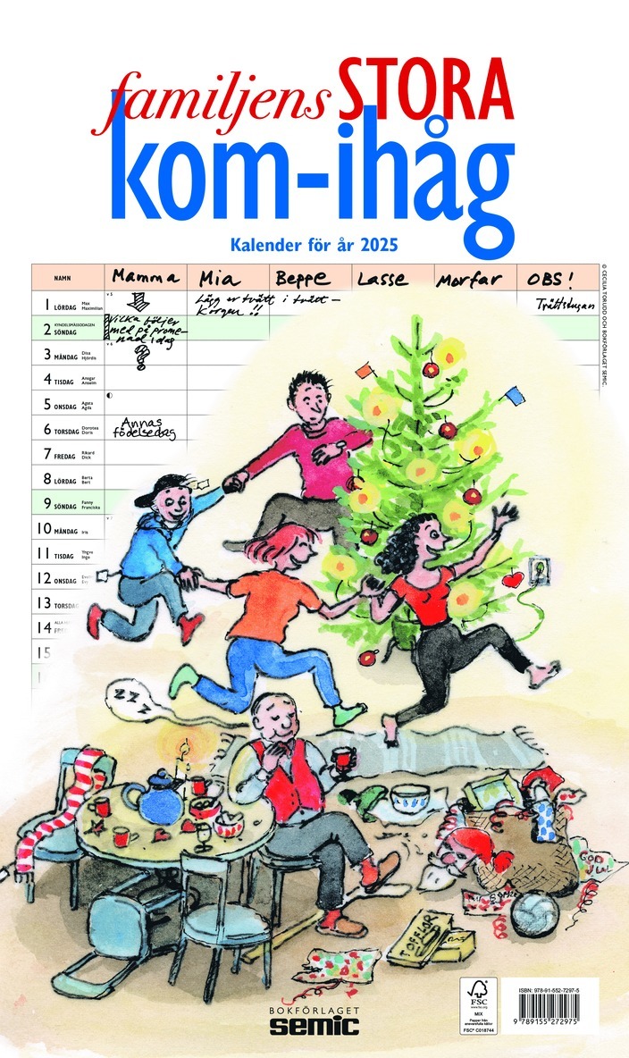 Väggkalender 2025 Familjens STORA kom-ihåg-kalender, Övrigt