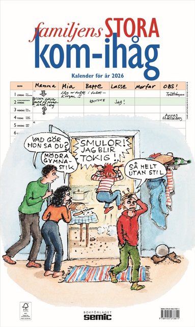Familjens STORA kom-ihåg-kalender 2026