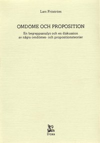 bokomslag Omdöme och proposition - En begreppsanalys och en diskussion av några omdöm