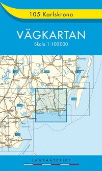 bokomslag 105 Karlskrona Vägkarta : 1:100000