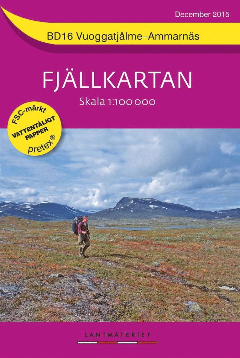 BD16 Vuoggatjålme-Ammarnäs Fjällkartan : 1:100000