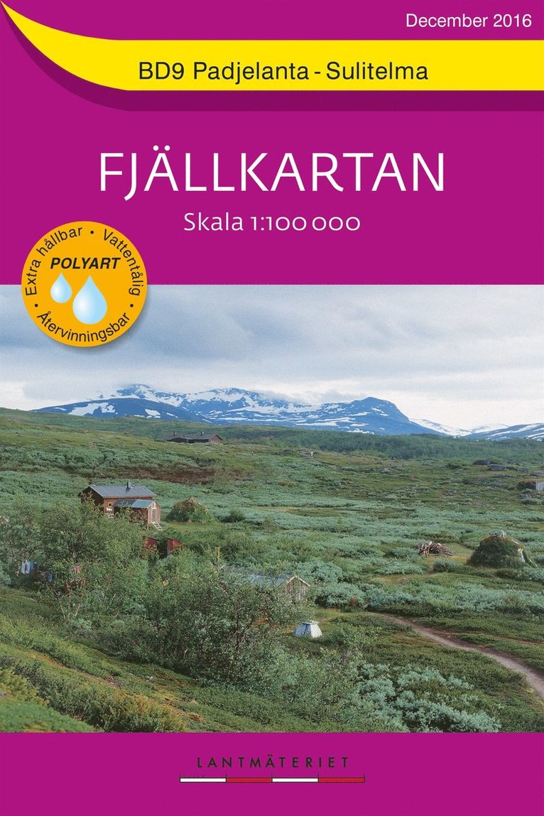 BD9 Padjelanta-Sulitelma Fjällkartan : Skala 1:100000, Övrigt