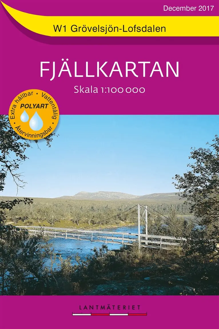 W1 Grövelsjön Lofsdalen Fjällkartan : Skala 1:100 000