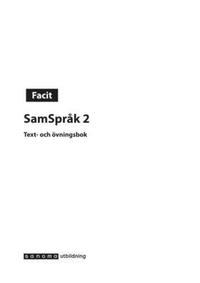 bokomslag SamSpråk 2, upplaga 1 Facit