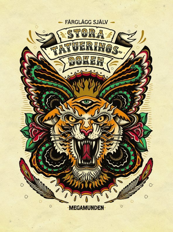 Megamunden - Stora tatueringsboken - Färglägg själv, Häftad