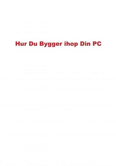 bokomslag Hur du bygger ihop din PC