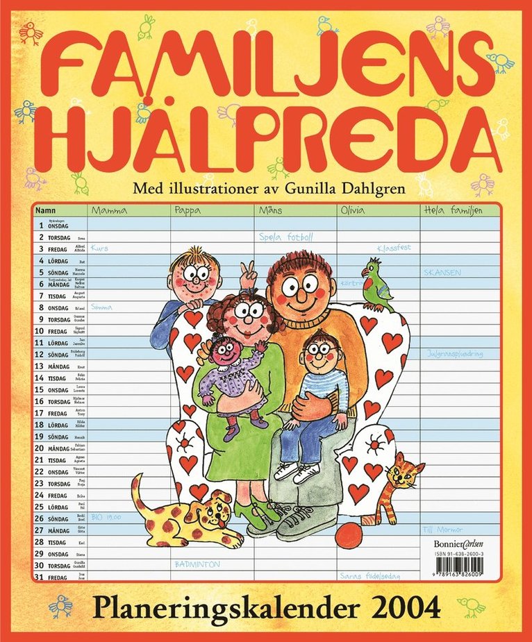 Familjens hjälpreda - kalender för 2004