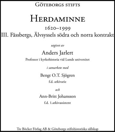 Anders Jarlert - Göteborgs Stifts Herdaminne III, Inbunden