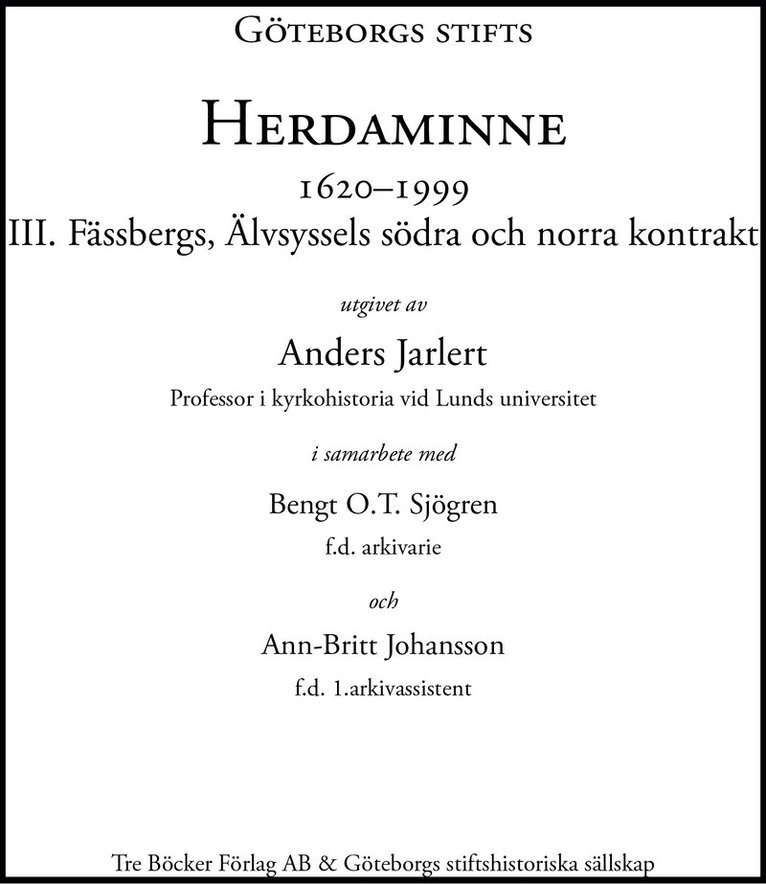 Göteborgs Stifts Herdaminne III 1