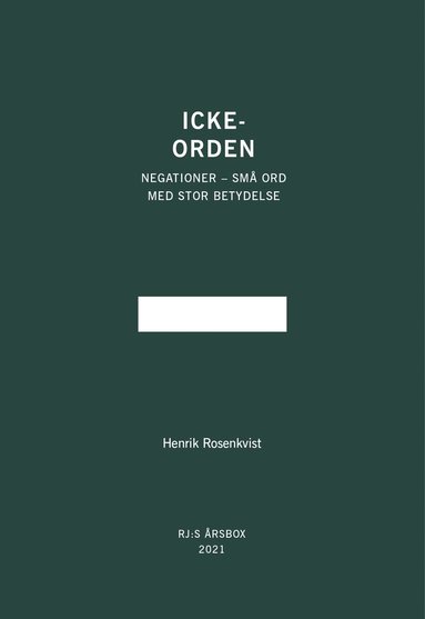bokomslag Icke-orden (RJ:s årsbox 2021. Orden)