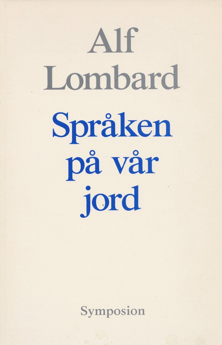 Alf Lombard - Språken på vår jord, Häftad