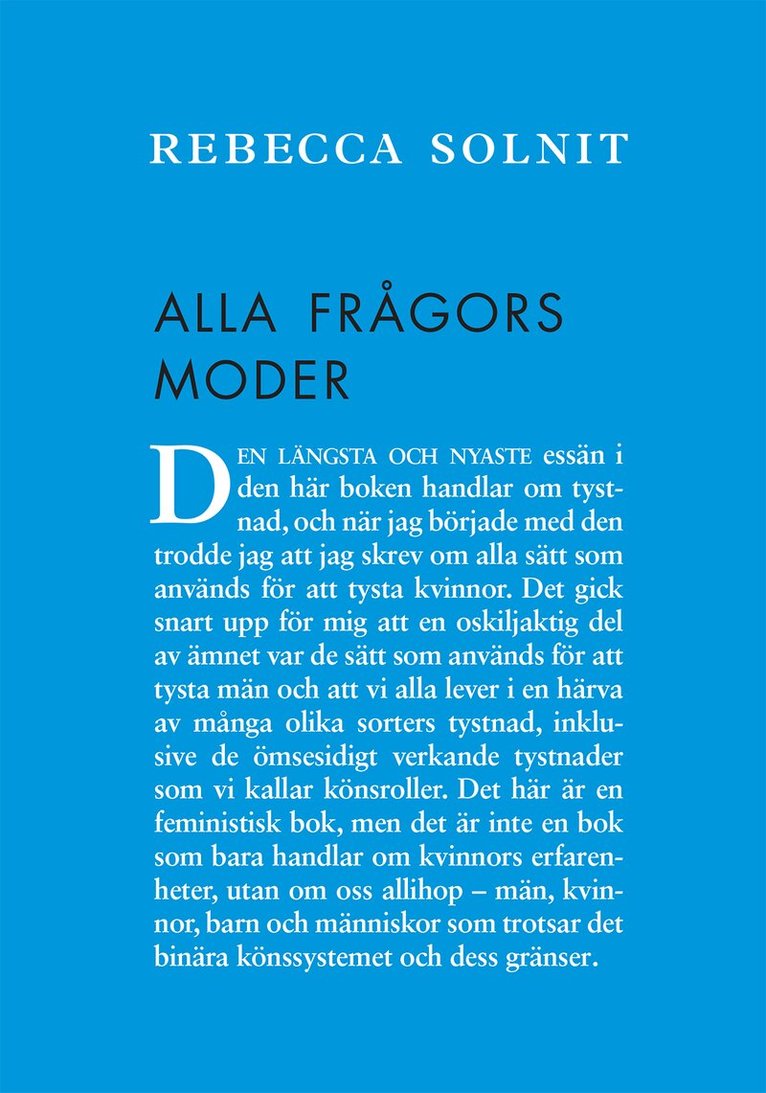 Rebecca Solnit - Alla frågors moder, Inbunden. Tillgänglighet: Lägg i varukorg