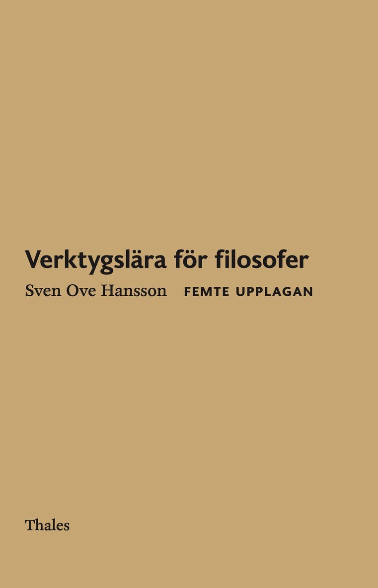 Verktygslära för filosofer 1