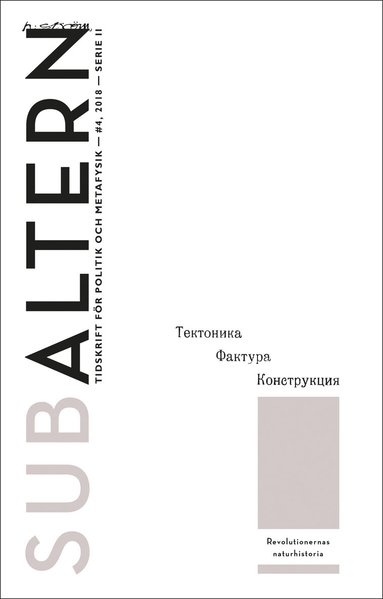 Subaltern 4(2018) Revolutionernas naturhistoria, Häftad