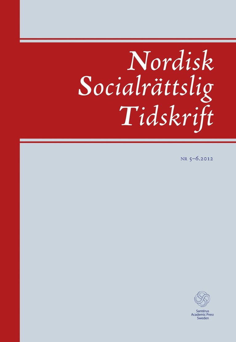 Nordisk socialrättslig tidskrift 5-6(2012) 1