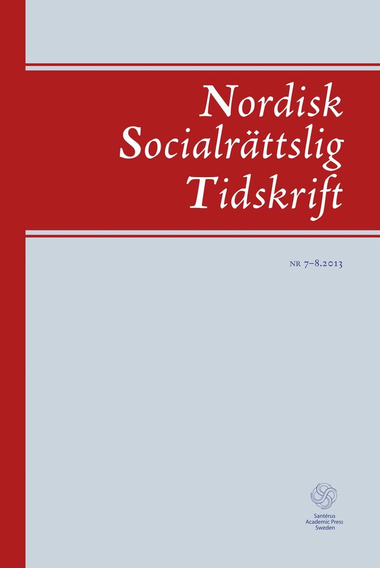 Nordisk socialrättslig tidskrift 7-8(2013) 1