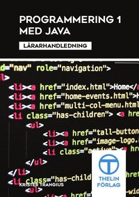 bokomslag Programmering 1 med Java - Lärarhandledning