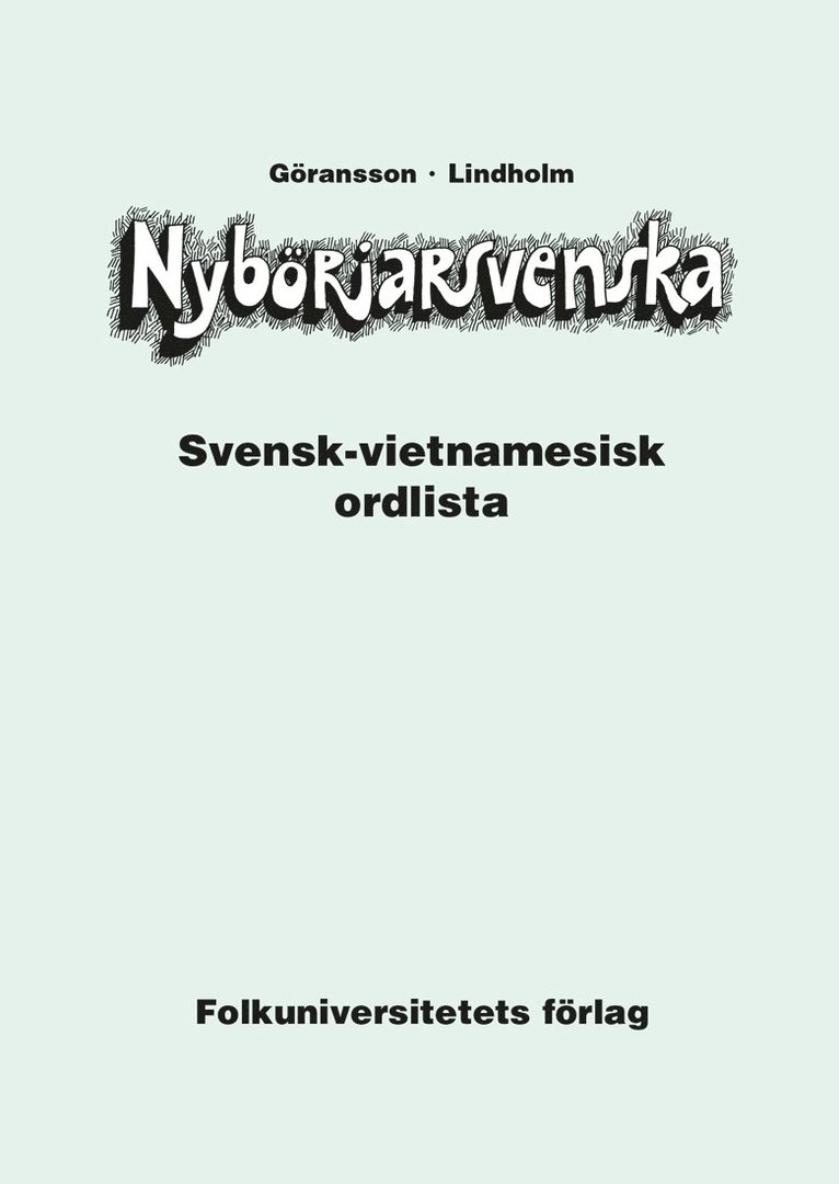 Nybörjarsvenska svensk-vietnamesisk ordlista 1