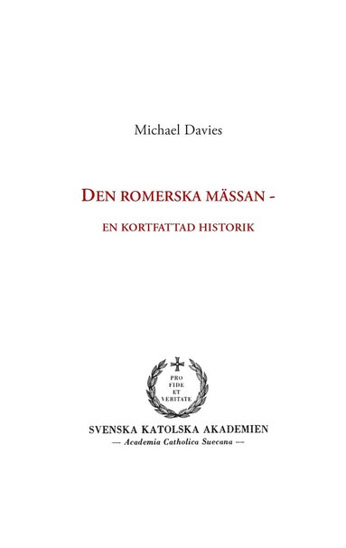 bokomslag Den romerska mässan: en kortfattad historik