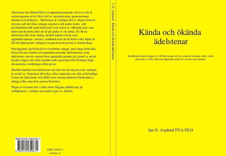 Jan O. Asplund - Kända och ökända ädelstenar, Häftad