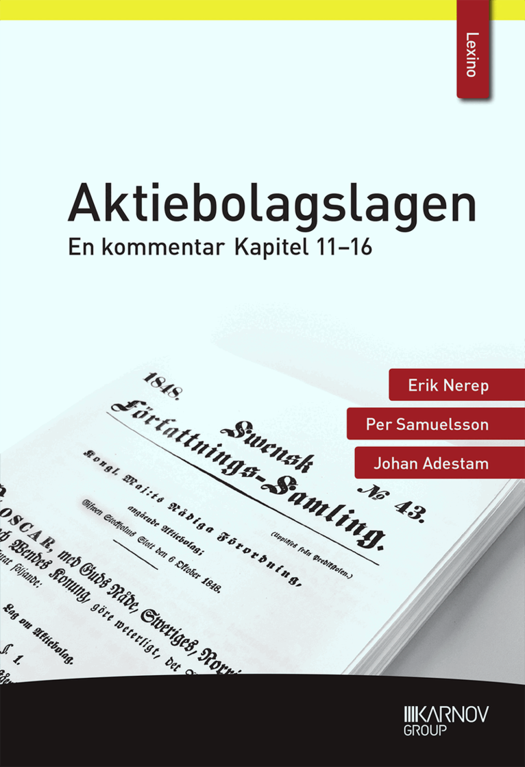 Aktiebolagslagen En Kommentar Kapitel 11 16 Erik Nerep H ftad 