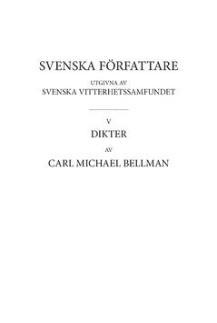Carl Michael Bellman - Dikter 1 : Fredmans epistlar, text, Häftad
