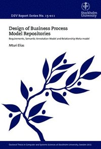 bokomslag Design of Business Process Model Repositories : Requirements, Semantic Annotation Model and Relationship Meta-model